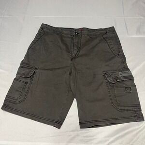 Y2K Union Bay Gray cargo shorts size 36 baggy stretch